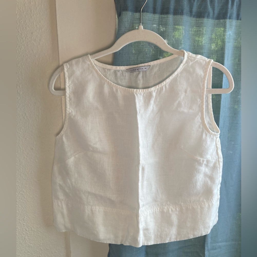 White Linen Top from Linenfox XS